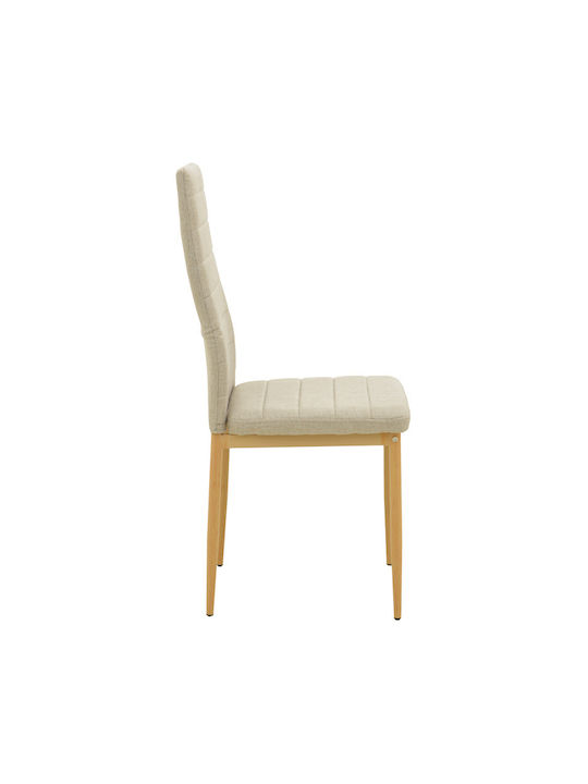 Parker Dining & Kitchen Chair with Fabric Beige Upholstery 39.5x48x95cm