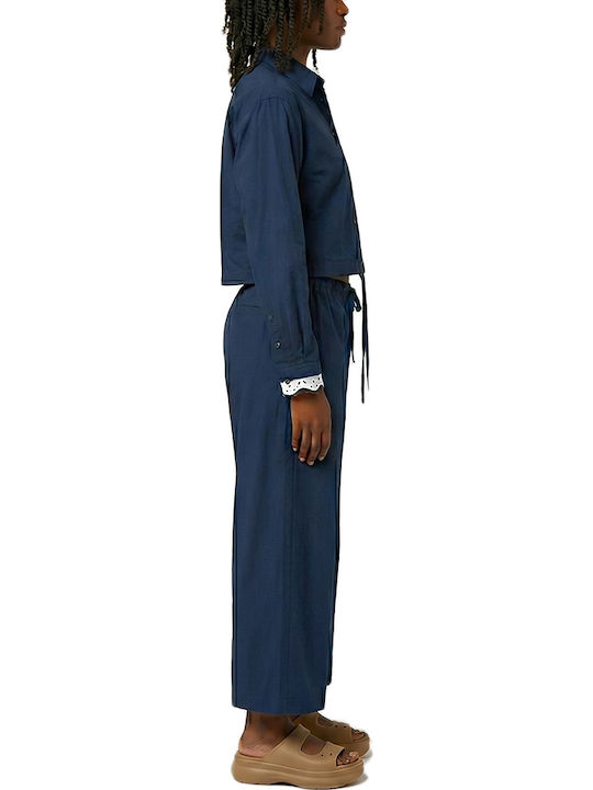 Langärmeliges Damenhemden Denim Blau