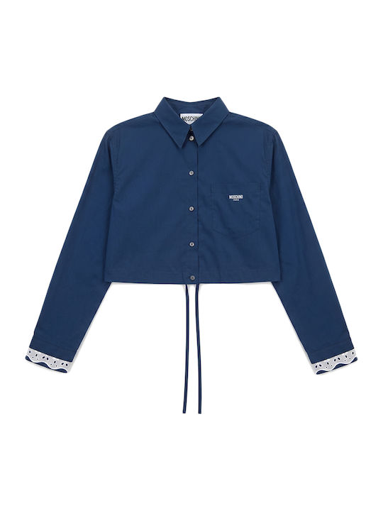 Langärmeliges Damenhemden Denim Blau