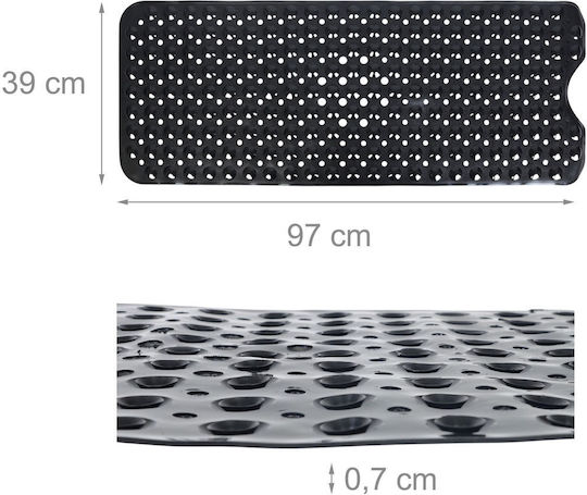 Relaxdays Relaxdays Antirutschmatte Für Badewanne Mit Saugnäpfen Schwarz 39x97cm