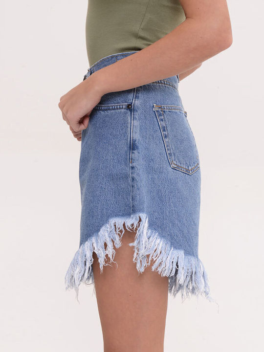 Women's Jean Bermuda Mid Blue