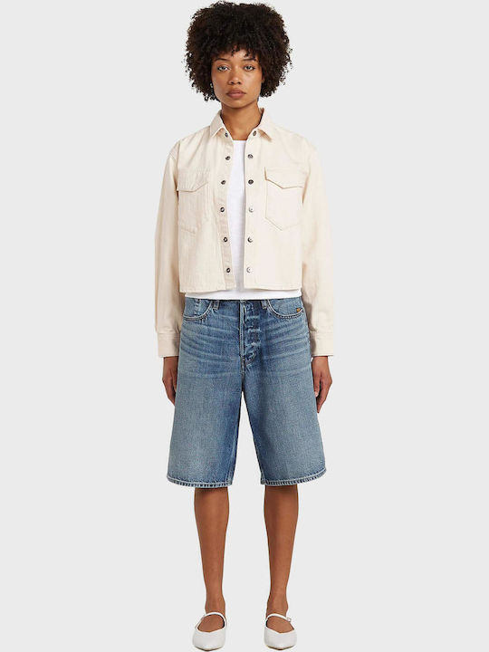Damen Bermudas Dark Aged Denim