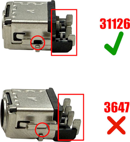 Laptop Power Socket Dc Power Jack Socket Asus Rog Zephyrus G14 Ga401 Ga401qc Ga401qm Ga401ii Ga401i Ga401ih Ga401iv-br9n6 Ga401iv 12033-00020500 6.0mm*3.7mm with Cable