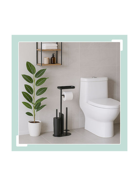 Relaxdays Set Accesorii Baie Metalic Negru