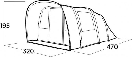Easy Camp Brimnes 5 Air Automatic Camping Tent Tunnel Khaki with Double Cloth 4 Seasons for 5 People 470x320x195cm