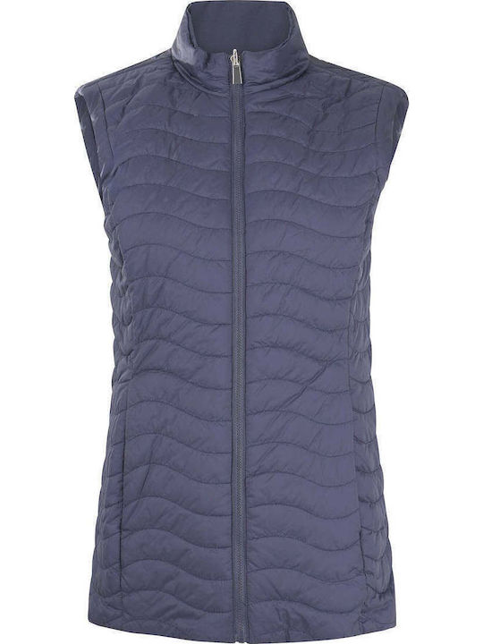 Women's Sleeveless Double Sided Jacket for Winter Blue