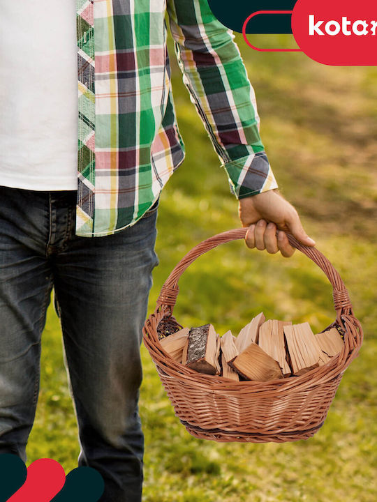Kotarbau Wooden Beige Firewood Storage Basket