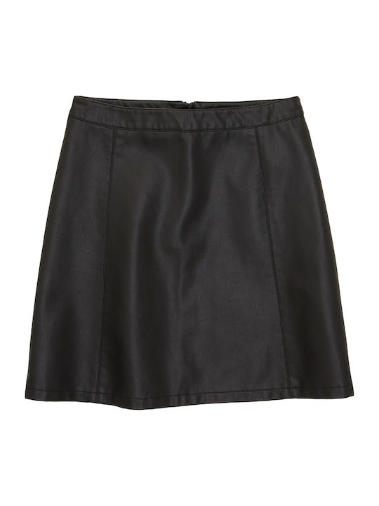 Leather Mini Skirt Black