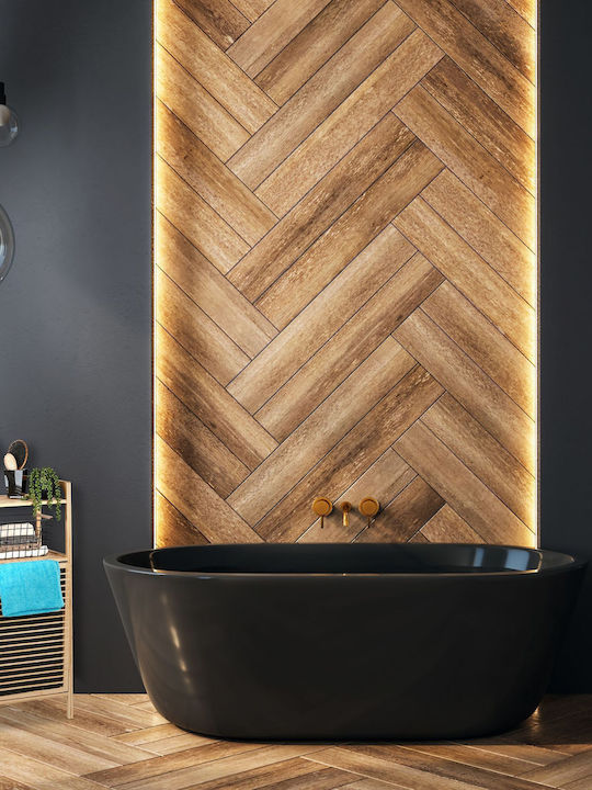Relaxdays Coș De Rufe Bambus 95x30x40cm Maro