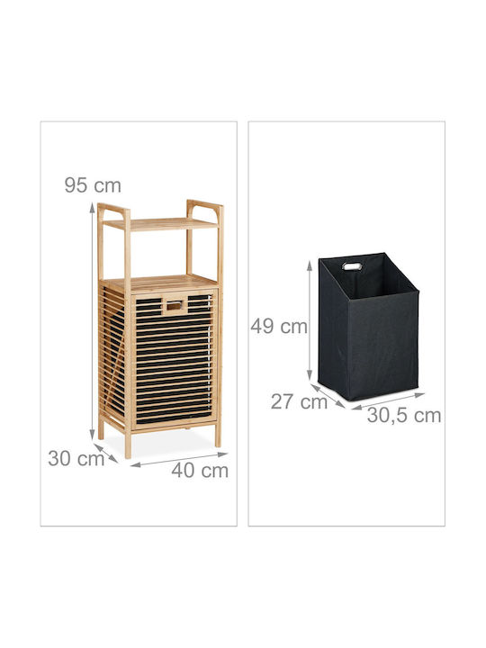 Relaxdays Coș De Rufe Bambus 95x30x40cm Maro