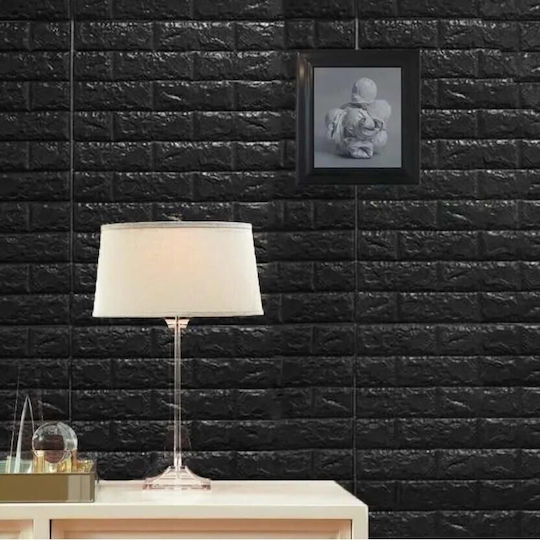 Panouri Decorative 3d Spumă Autoadeziv Negru 35x38cm 10 Bucăți