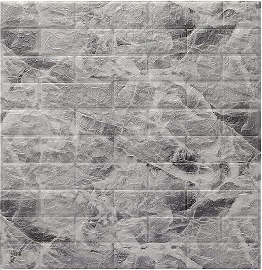 Panouri Decorative 3D Din Spumă Autoadezive Gri 70x77cm 10 Bucăți