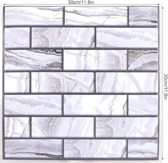 Panouri Decorative 3D Autoadezive Gri 30x30cm