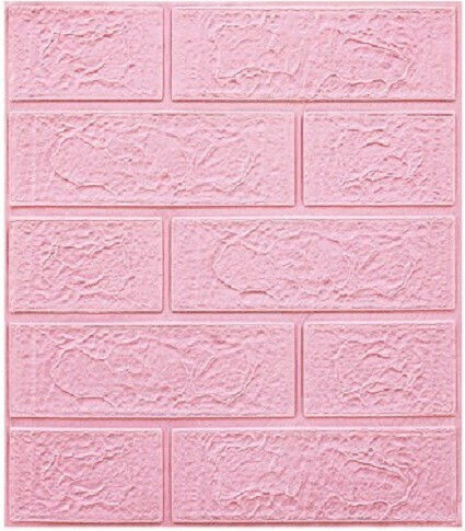 Panouri Decorative 3D Spumă Autoadeziv Roz 35x38cm 10 Bucăți