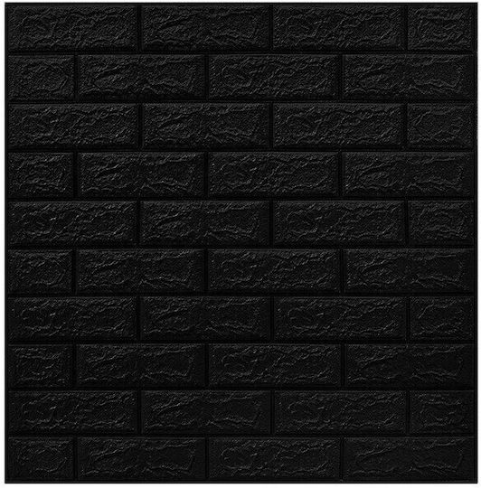 Panouri Decorative 3D Din Spumă Autoadezive Negre 70x77cm 10 Bucăți