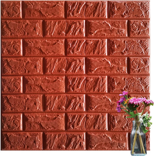 Panouri Decorative 3D Spumă Autoadeziv Maro 70x77cm 10 Bucăți
