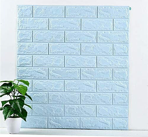 Panouri Decorative 3D Din PVC Autoadezive Albastru Deschis 70x77cm 10 Bucăți