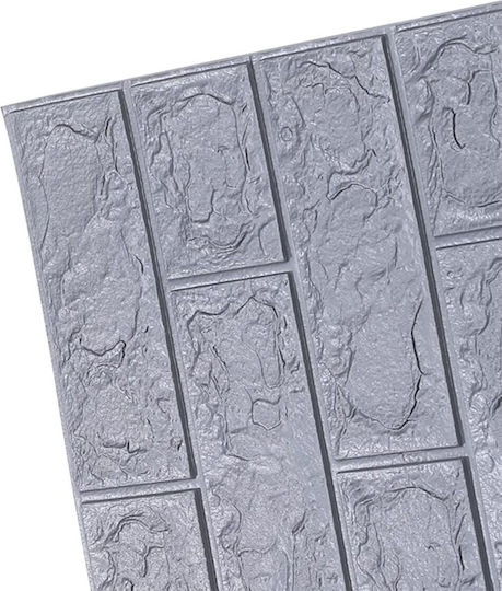 Panouri Decorative 3D Din Spumă Autoadezive Gri 70x77cm 10 Bucăți