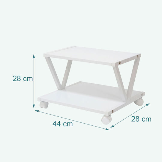 Relaxdays Stand Pentru Imprimantă Cu Roți Alb