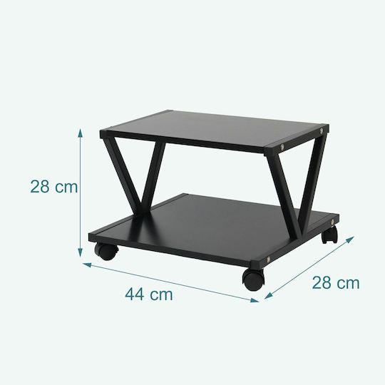 Relaxdays Stand Pentru Imprimantă Cu Roți Negru 0