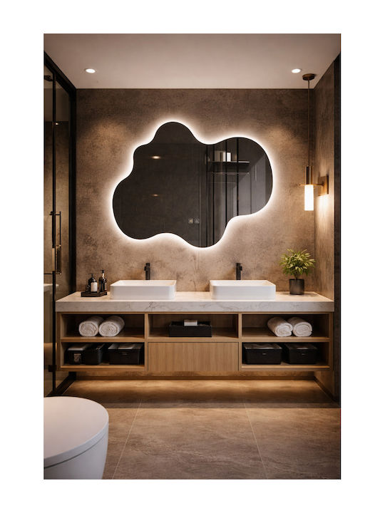 Futura Oglindă de Baie cu Lumini LED cu Atingere 70x80cm Albă