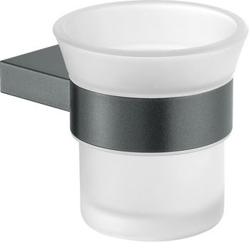 Sanco Academia Wall Mounted Glass Gray Cup Holder