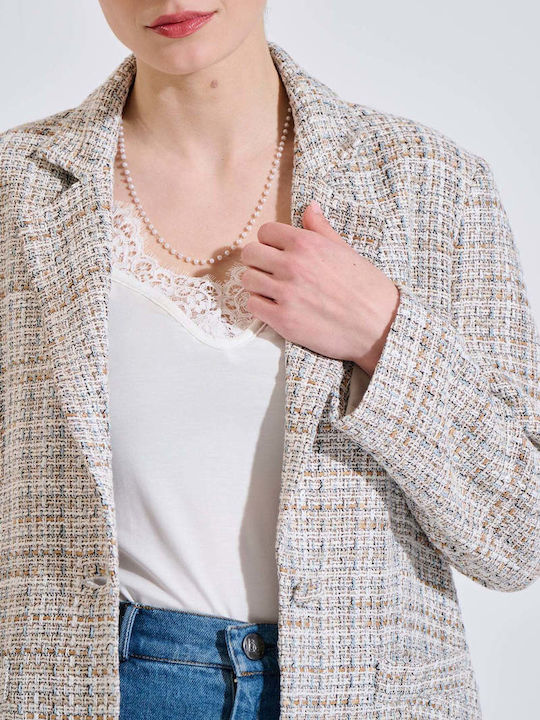 Bill Cost Sacou Dama Lung Din Tweed Bej