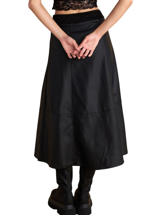 Кожа Midi Пола Black