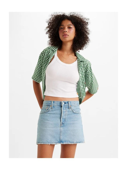 Icon Denim Mini Fustă Albastru