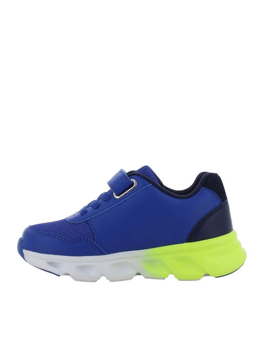 Kids Sneakers Anatomic with Hoop & Loop Closure & Lights Blue