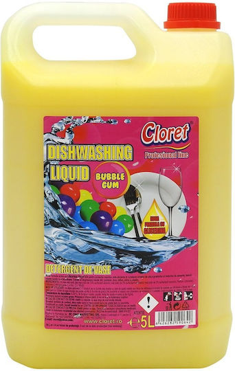 Liquid Dish Detergent Cloret Bubble Gum 5 L