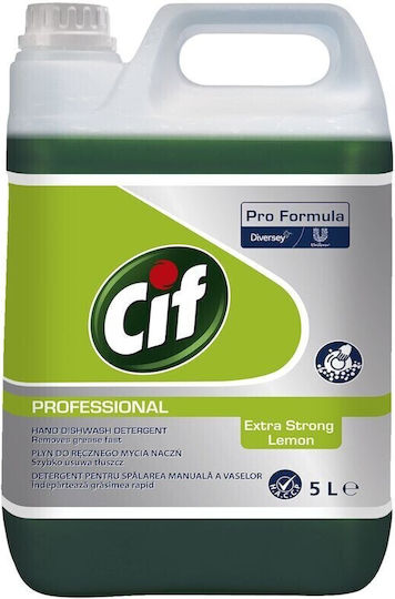 Cif Professional Dishwasher Extra Strong Lemon – Manual Dishwashing Detergent Lemon 5 L