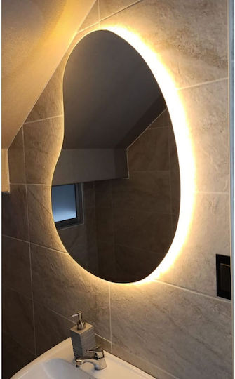 SteweHome STE-004697-P4697 Καθρέπτης Led 55x55cm Καφέ