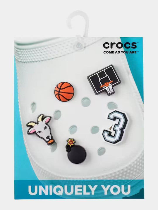 Crocs Jibbitz Charm Pentru Pantofi Stea De Baschet Multicolor 5 Bucăți
