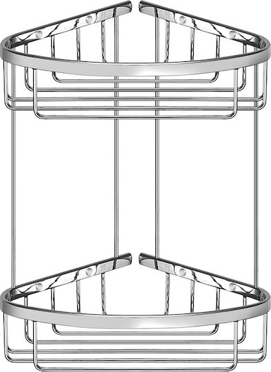 Sanco 00009-M101 Eckmontierte Metallische Badezimmerregal Weiß