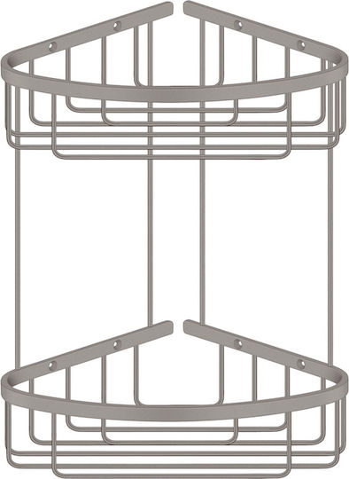 Sanco 00009-A75 Eckmontierte Badezimmerregal Metallisch Braun