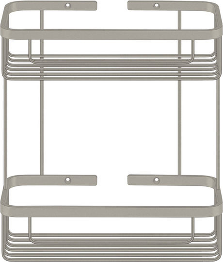 Sanco Wandmontiertes Badezimmerregal Metallisch Braun