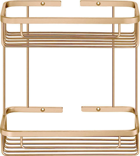 Sanco Wandmontiertes Badezimmerregal Metallisch Braun