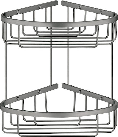 Sanco Eckmontierte Metallische Badezimmerregal Braun