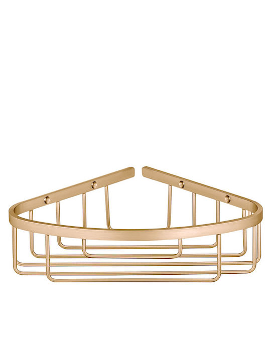 Sanco 00008-M101 Corner Wall Mounted Bathroom Shelf Metallic White