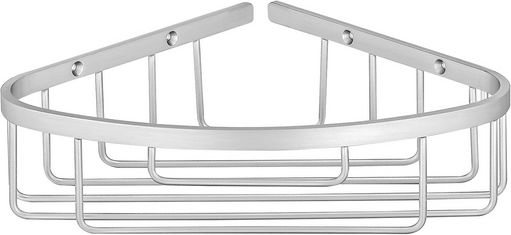 Sanco 00008-M101 Corner Wall Mounted Bathroom Shelf Metallic White