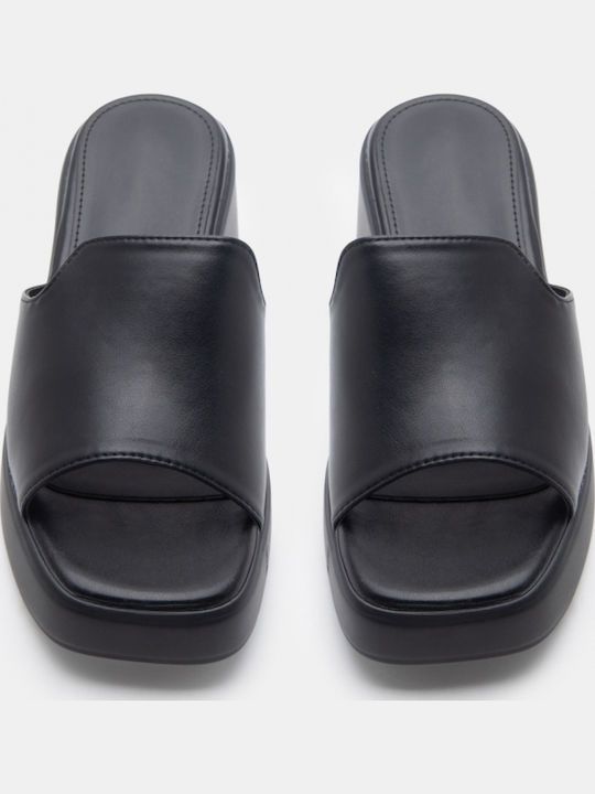 Mules With Low Heel In Black Colour