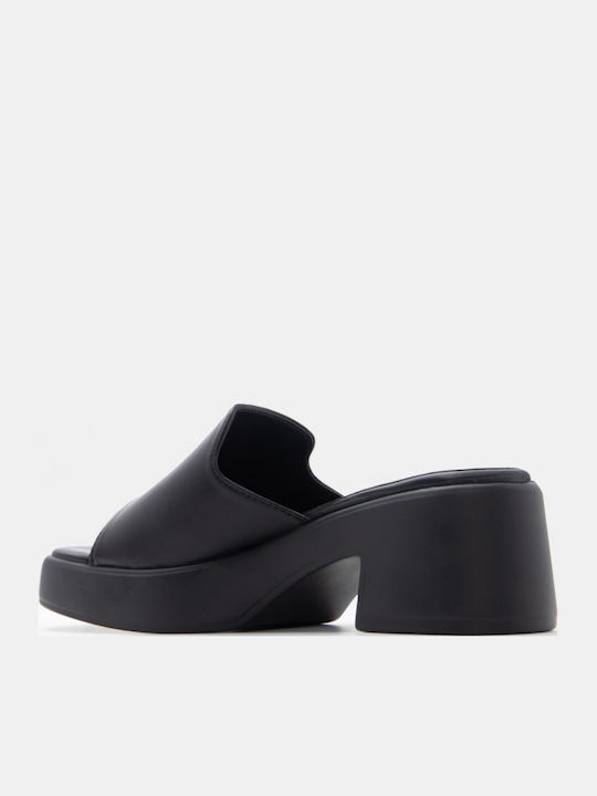 Mules With Low Heel In Black Colour
