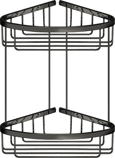 Sanco 00009-M118 Eck Wandmontierte Badezimmerregal Metallisch Grau