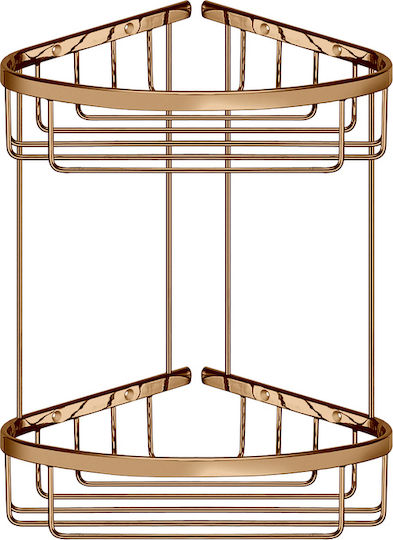 Sanco Corner Wall Mounted Bathroom Shelf Metallic Gold