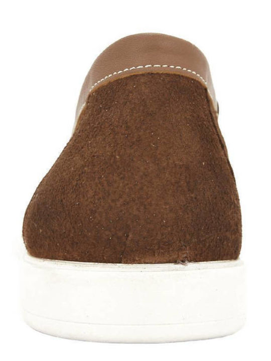 Suede Men's Loafers in Tabac Brown Color
