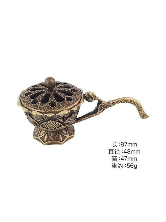 Suport Pentru Bețe De Tămâie Flippy Aliaj De Zinc Model Lotus Ignifug 9.7 X 4.8 X 4.7 Cm Bronz