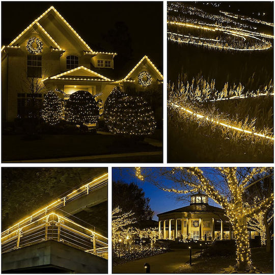 Christmas Tube Light 2160 Light Bulbs 220V Warm White with Programs 90m IP65