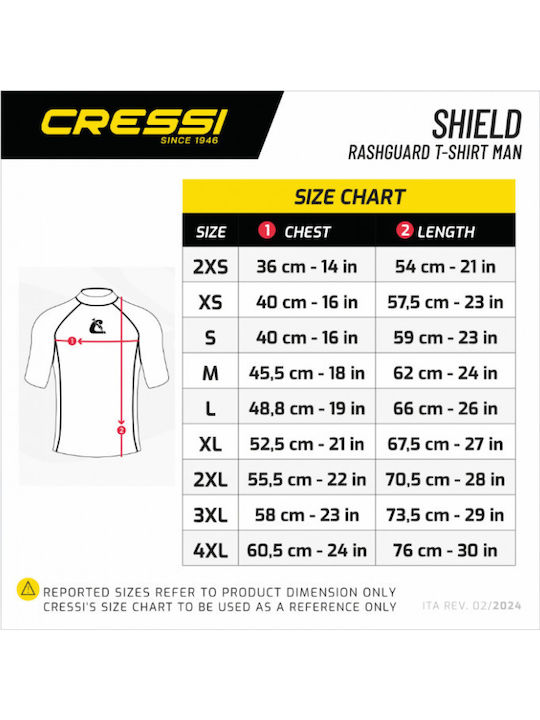 CressiSub Tricou De Protecție Solară Pentru Bărbați Cu Mâneci Scurte Albastru