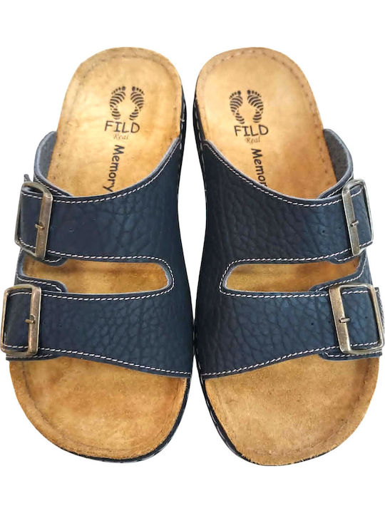 Leder Herrensandalen in Schwarz Farbe
